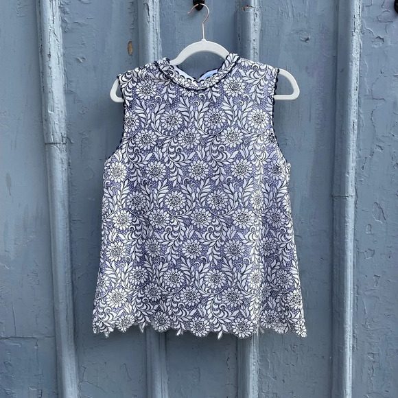 Draper James Magnolia White Floral Lace Top , size 14 - Picture 3 of 10